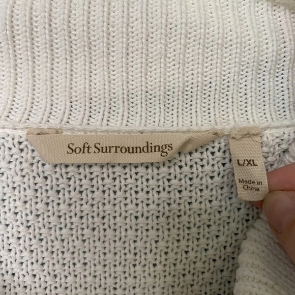 Soft Surroundings Cowl Neck Sleeveless Oversized Tunic Sweater Cream Size L/XL - Picture 3 of 4